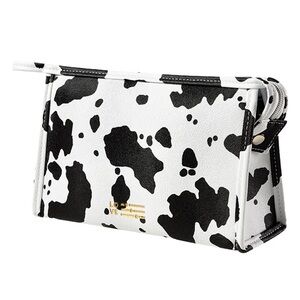 Cow print makeup bag